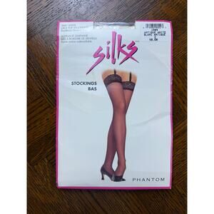 Vintage Phantom silks stockings thigh highs antique white size C